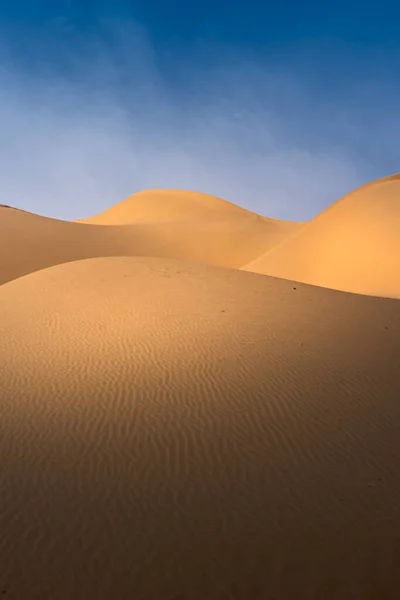 Plan Vertical Des Dunes Dans Désert Sur Fond Ciel Bleu — Photo