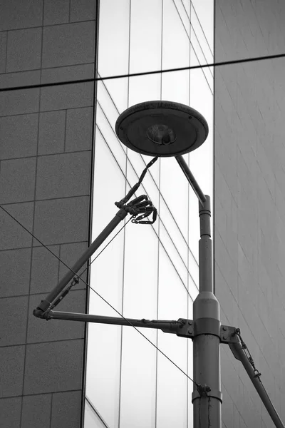 Closeup View Street Lamp Mimics Person Reflecting Something Art Installation — Stock Photo, Image