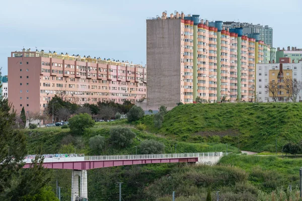 Vista Panoramica Degli Appartamenti Olaias Nella Città Lisbona Portogallo — Foto Stock