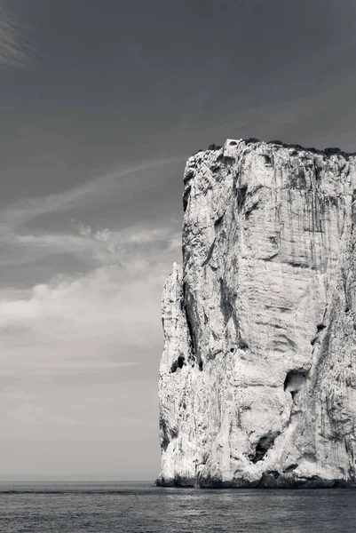 Grayscale Shot Huge Cliff Sardinia Italy — Stock Photo, Image