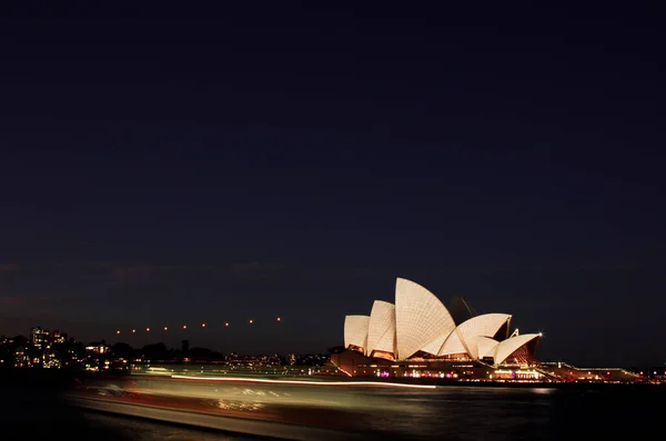 Famosa Ópera Sydney Oscuridad — Foto de Stock