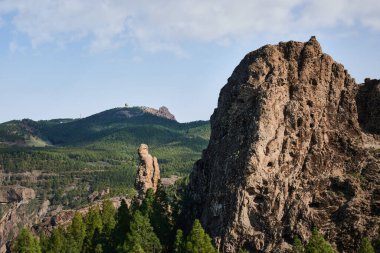İspanya, Gran Canaria 'daki Roque Nublo' dan manzara