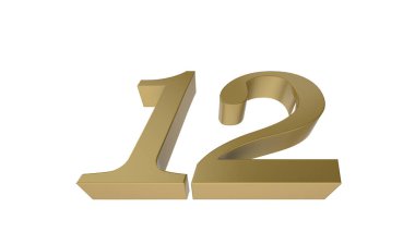 altın numara 12 3d illüstrasyon 12