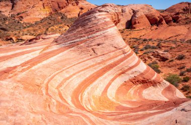 Fire State Park, Nevada, ABD 'deki Ateş Dalgası kayasının inanılmaz renkleri ve şekli