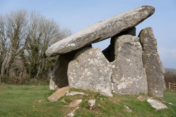 Trethevy Quoit Perto Cleer Cornwall Reino Unido Dos Túmulos Neolíticos — Fotografia de Stock