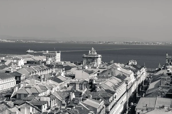 Una Toma Escala Grises Ciudad Lisboa Portugal —  Fotos de Stock
