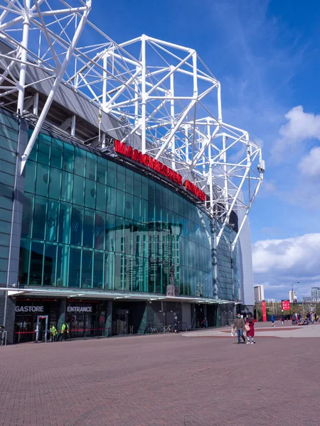 Manchester Duben 2022 Manchester United Mega Obchod Pod Fotbalovým Stadionem — Stock fotografie