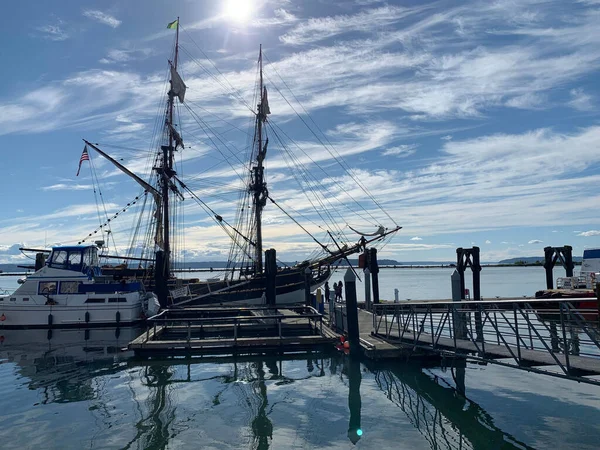 Старый Корабль Причалил Порту Эверетт Эверетте Штат Вашингтон — стоковое фото