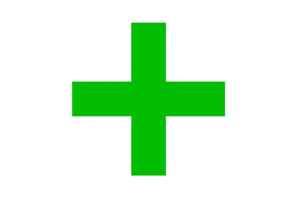 Ein Hellgrünes Kreuz Auf Weißem Hintergrund — Stockfoto