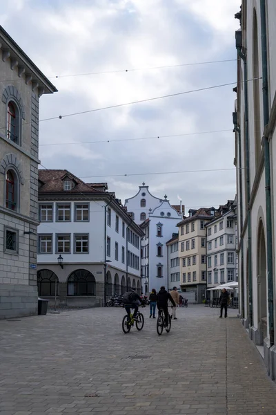 Tiro Vertical Uma Rua Saint Gallen — Fotografia de Stock