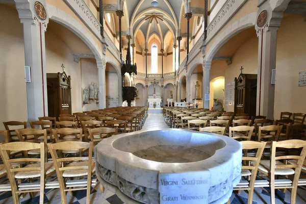 Interior Chapel Notre Dame Pipet Holy Water Stoup Foreground Chapel — Stock Photo, Image
