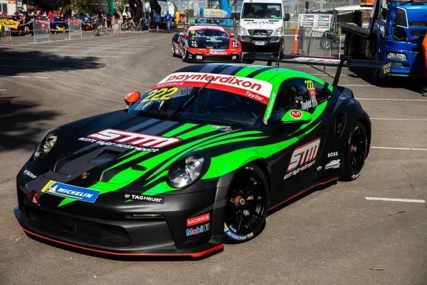 Zelené Porsche Carrera Gtdown Albert Park Track Pro Carrera Cup — Stock fotografie