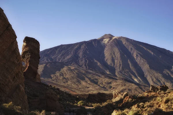 Paesaggio Del Monte Teide Vulcano Con Rocce Spagna Sotto Cielo — Foto Stock