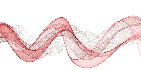 Beautiful Abstract Smooth Color Wave Curve Flow Red Motion Illustration — 图库照片