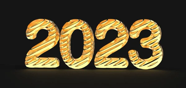 Απόδοση Του Έτους 2023 Απομονωμένη Μαύρο Φόντο — Φωτογραφία Αρχείου