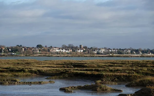 Uitzicht Moerassen Richting Mersea Island Essex — Stockfoto