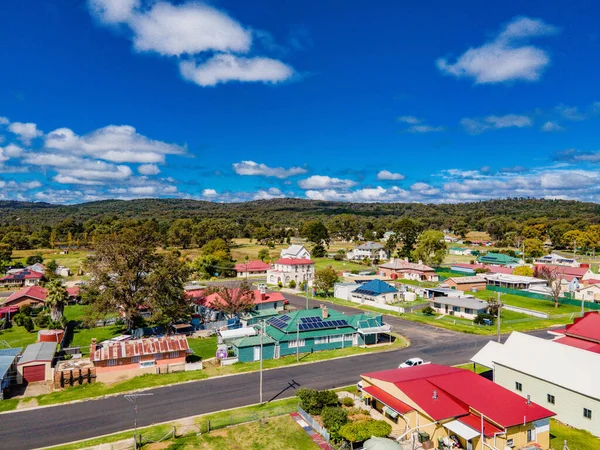 Een Luchtfoto Van Prachtige Buurten Van Emmaville Australië Met Daarboven — Stockfoto