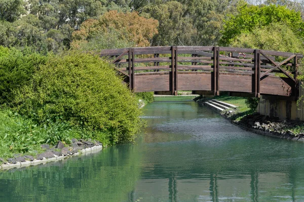 Scenic View Wooden Bridge Adventure Park Jamor Lisbon — Stock Photo, Image