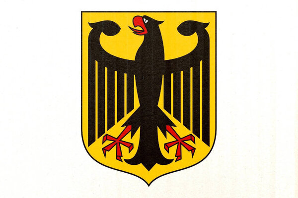 Wappen Deutschlands Isoliert Auf Blankem Hintergrund Abstrakte Deutschland Politik Kultur — Stockfoto