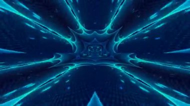 Renkli fraktal desen hareketleriyle soyut bir döngü animasyonu