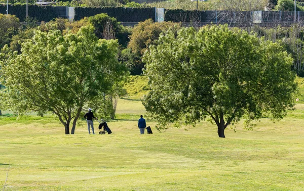 Uma Vista Panorâmica Das Pessoas Campo Golfe Jamor Lisboa — Fotografia de Stock