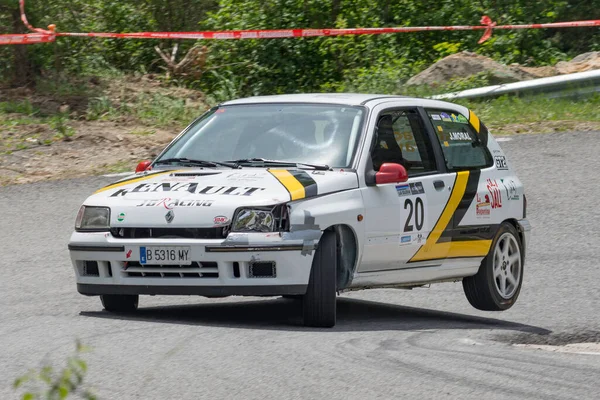 Frracing Voiture Dans Rallye Asphalte Renault Clio — Photo