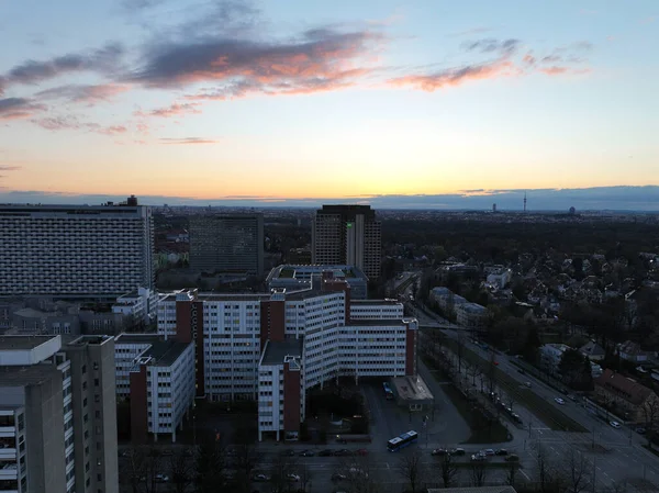 Вид Воздуха Закат Мюнхене — стоковое фото
