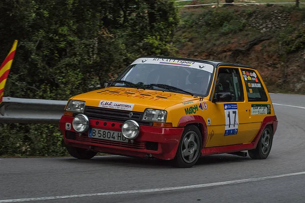 Francese Utilitaria Sportiva Nel Rally Asfalto Renault Turbo — Foto Stock