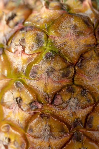 Uno Scatto Macro Verticale Una Consistenza Matura Buccia Ananas — Foto Stock