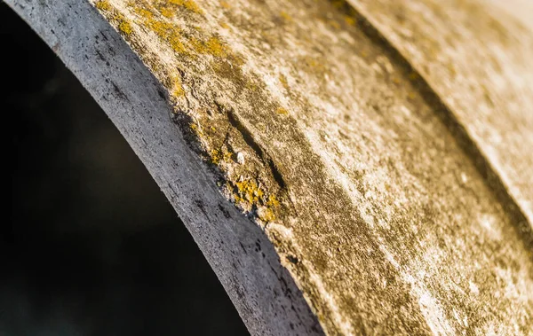 Closeup Shot Precast Reinforced Concrete Pipe Laid Field — Stock Photo, Image