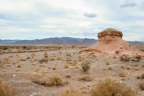 Desert Nevada Dry Landscape Cloudy Sky — Stock Photo, Image