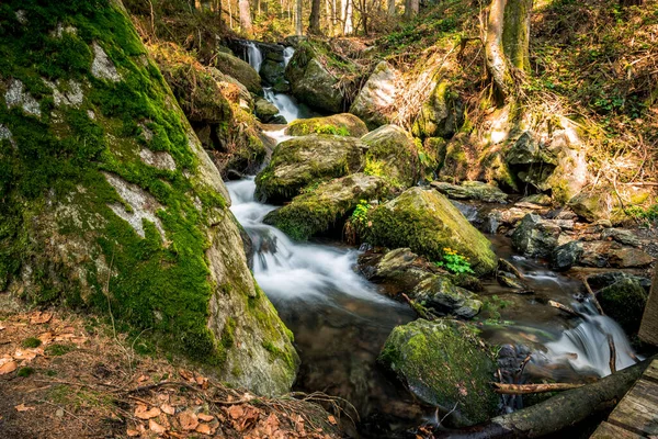 Nagelstein Waterfalls Bavarian Forest Obermuhlbach Sankt Englmar Straubing Bogen Lower — Stock Photo, Image