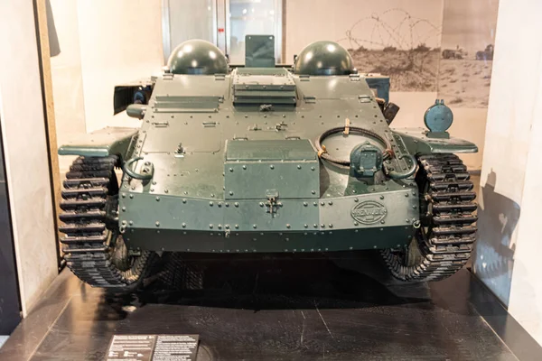 Zelený Tank Světové Války Vystaven Muzeu Renault Chenillette — Stock fotografie