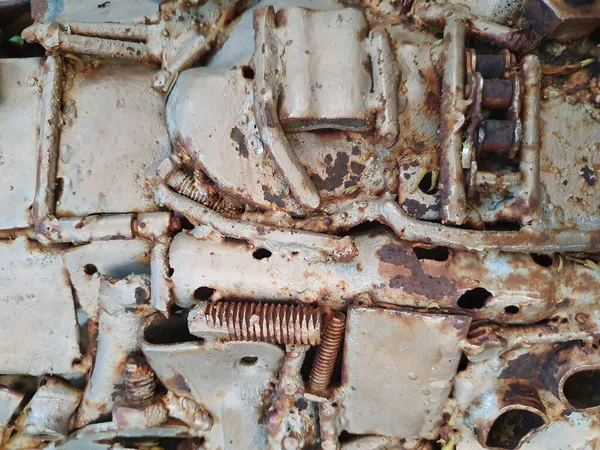 Een Close Shot Detail Van Roestige Ijzeren Motor Pandrol Clip — Stockfoto