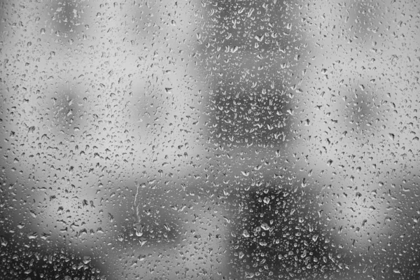 Bakgrund Regn Droppar Fönsterglas Regnig Dag — Stockfoto