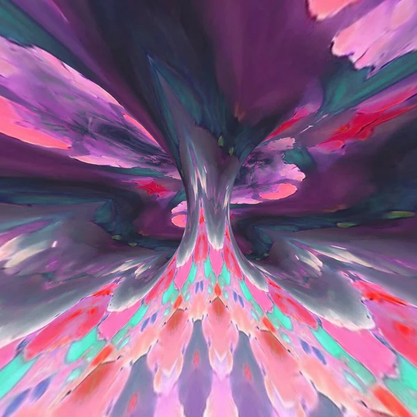 Eine Abstrakte Illustration Eines Kaleidoskopmusters Mit Lila Und Rosa Farben — Stockfoto