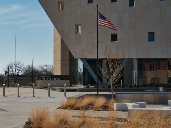 Ein Blick Auf Ein Modernes Gebäude Des Johnson County Courthouse — Stockfoto