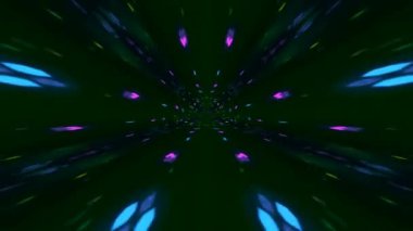 Renkli fraktal desen hareketleriyle soyut bir döngü animasyonu