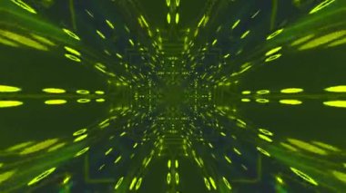 Renkli fraktal desen hareketleriyle soyut bir döngü animasyonu