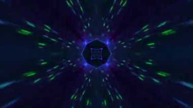 Renkli fraktal desen hareketleriyle soyut bir döngü animasyonu