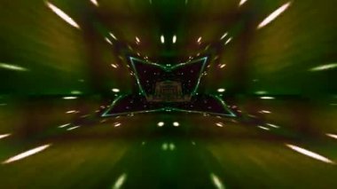 Renkli fraktal desen hareketleriyle soyut bir döngü animasyonu