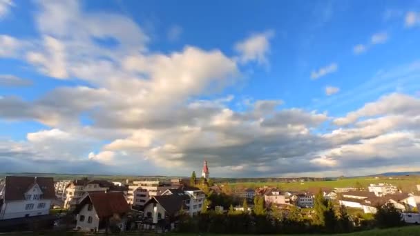 Ein Schöner Blick Auf Die Kirche Der Schweiz — Stockvideo
