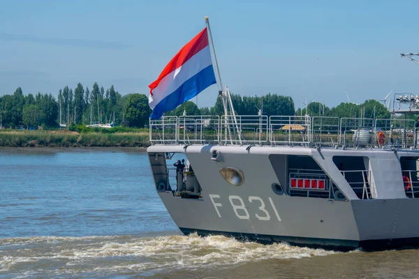 Dutch Flag Back Marine Boat — Stock Photo, Image
