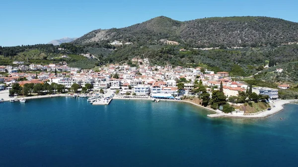 Die Schöne Aussicht Auf Palaia Epidavros Vor Dem Hintergrund Der — Stockfoto