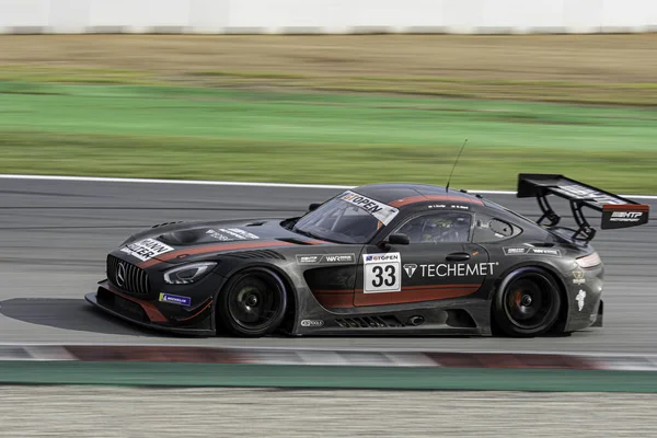 Back Fast Race Car Wet Track Mercedes Benz Amg Gt3 — Stock fotografie