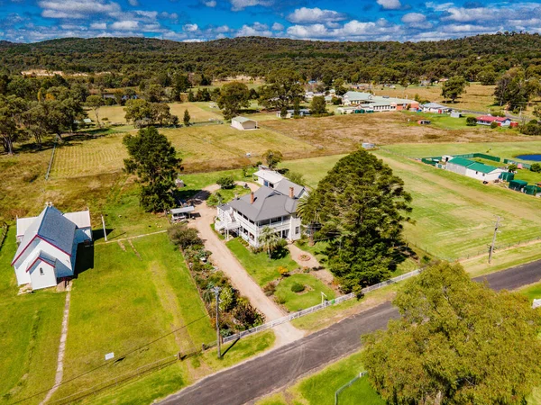 Een Vanuit Lucht Uitzicht Prachtige Groene Bossen Van Emmaville Australie — Stockfoto