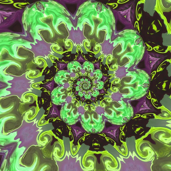 绿色和紫色的抽象墙纸插图 — 图库照片