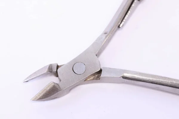 Closeup Steel Stainless Nail Clipper Isolated White Background — Stock Photo, Image