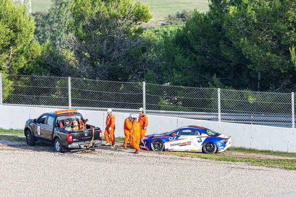 French Race Car Crashed Track Alpine A110 Cup — Stock Photo, Image