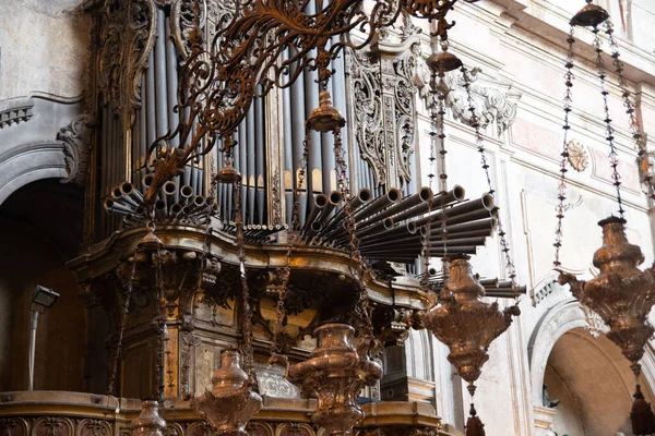 Primo Piano Dei Dettagli Nella Cattedrale Lisbona Portogallo — Foto Stock